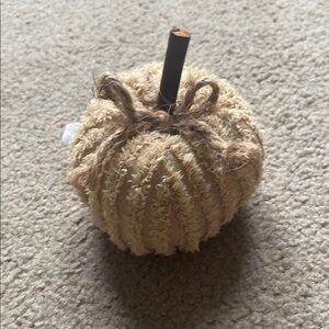 Textured Tan Decorative Pumpkin